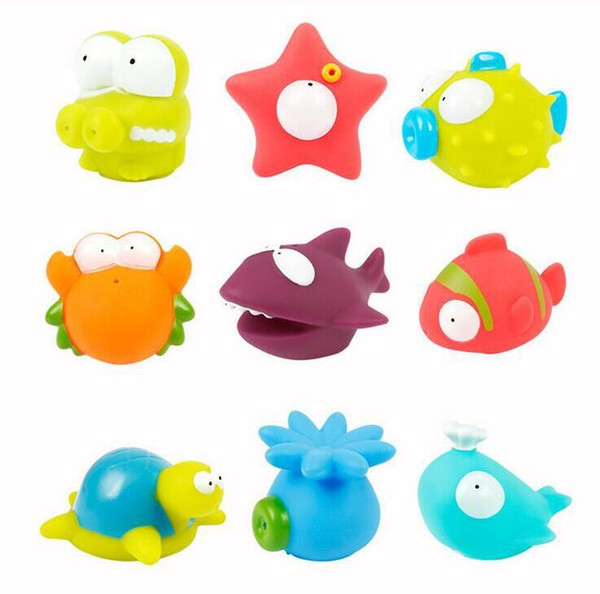 9 Pack Little Squirts Fun Bath Toys Assorted Characters the Best Gift for Kids