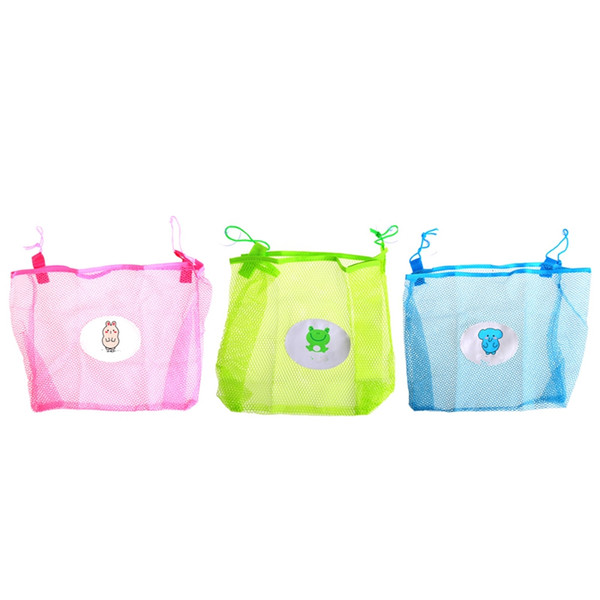 2017 New Child Bath Toy Storage Bag Organiser Net Suction Baskets Kids Bathroom Mesh Bag