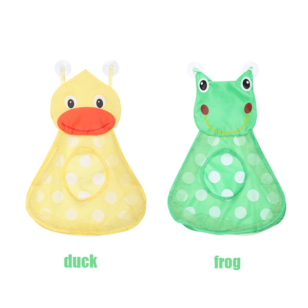 2018 Home Decor Bath Toys Mesh Bag Kids Toy Suction Cups Duck Frog Bath Toys Mesh Bag Baby Bathroom Shower Storage Toy