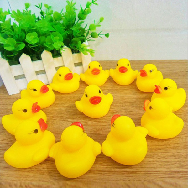 1000Pcs/lot Kawaii Baby Floating Squeaky Rubber Ducks Kids Bath Toys for Children Boys Girls Water Swimming Pool Fun Playing Toy