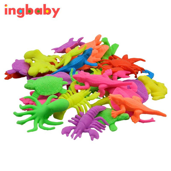 10pcs/set Foam Water Toy Swimming Pool Toy Water-absorbing Expanding Small Animal Sponge Baby Mini Aquatic Creatures ingbaby