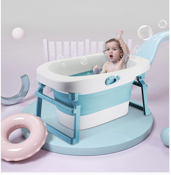 BabyTubs 2020 New Arrival Personality Bathtub Folding Bath Barrel Plastic Non-slip Foldable Kids Bath Barrel Large