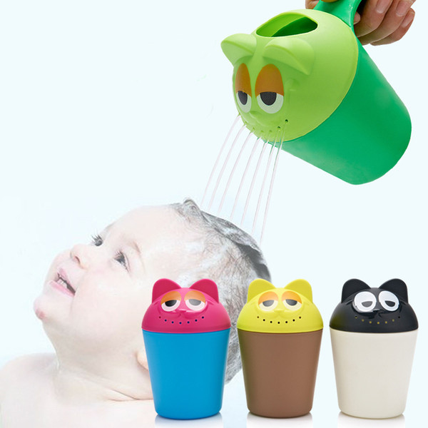 Baby Bath Cap Kids Washing Hair Shampoo Cute Cartoon Cow Cup Children Shower Spoons Silicone Water Scoop Cup for Kids Bathing