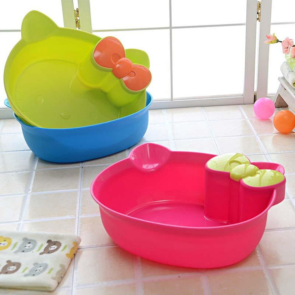 2017 Creative Cat Home Fashion Shatterproof Baby Washbasin Foot Bathtub Cartoon Basin Washtub Plastic PotsPls aention: 1. For most