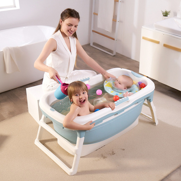 Creative Large Size Baby Newborn Bath Tub Can Sit Lie Child Bath Barrel Plastic Thicken Folding Baby Swimming Bath Barrel