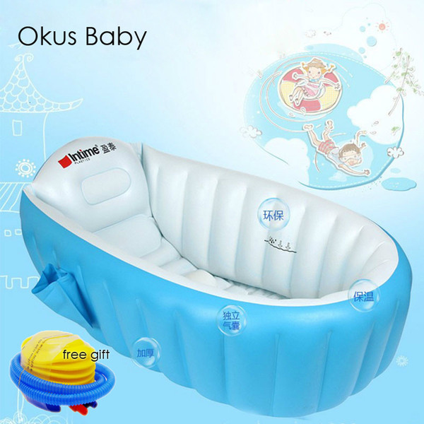 Portable bathtub inflatable bath tub Child tub Cushion Warm winner keep warm folding Portable bathtub With Air Pump Free Gift SH190916