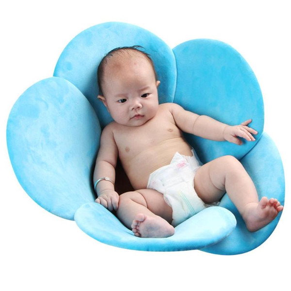 Foldable Flower Bath Mat Newborn Bath Flower Ultra Soft Short Plush Floating Pad Air Cushion Bed 80 cm in Diameter