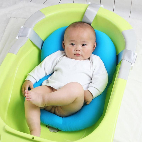 Non Slip Baby Shower Bath Tub Pad Work Exquisite Bath Support Cushion with Adjustable Strap Home Baby Essential Supplies