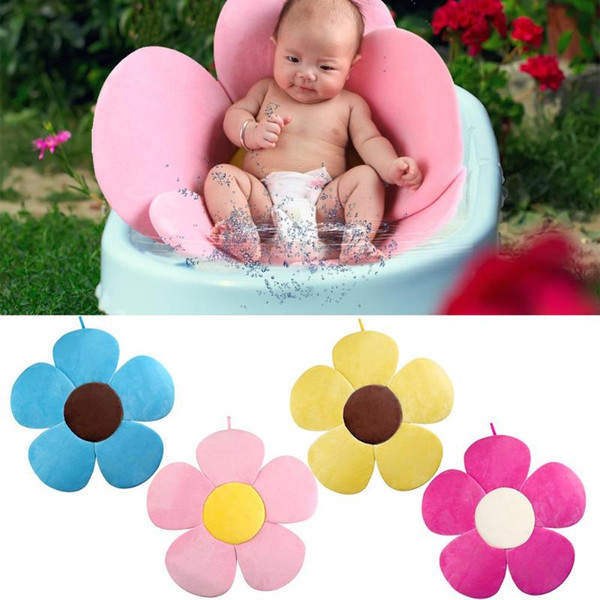 Newborn Baby Bathtub Foldable Blooming Bath Flower Bath Tub for Baby Blooming Sink For Play flower Cushion mat