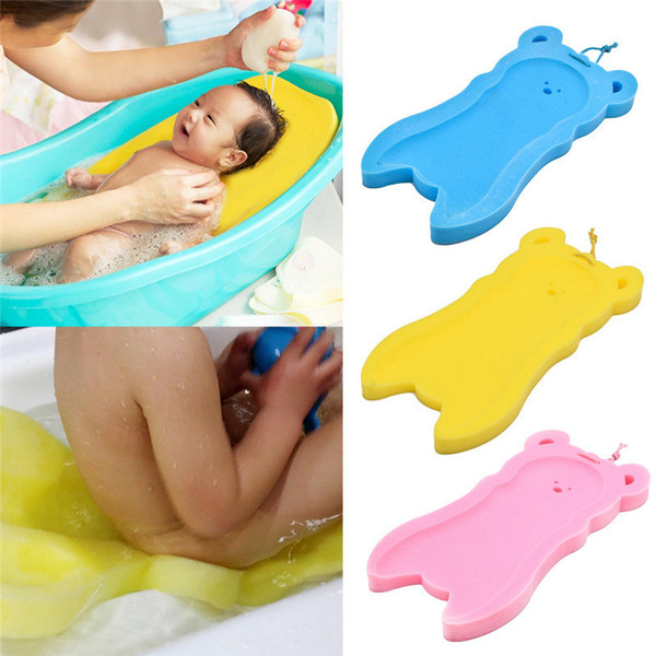 3 Colors Baby Kids Bath Sponge Mat Newborn Anti-slip Sponge Foam Pad Baby Bath Tub Bathing Pad For Newborn Boy Girls