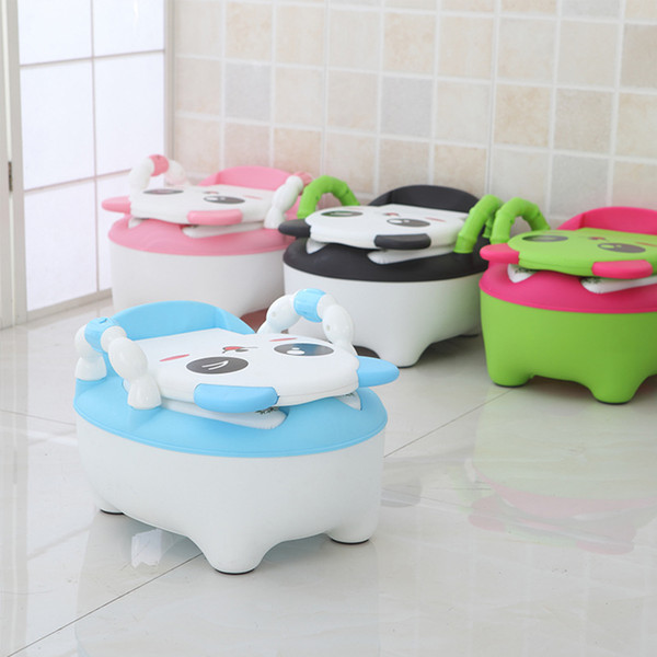 Baby Potty Bowl Training Pan Toilet Seat Children's Kids Bedpan Portable Urinal Comfortable Backrest Cartoon Cute Pot Q190529