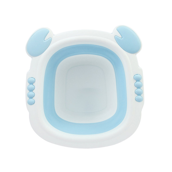 Portable Newborn Washbasin Baby Basin Travel Face Foot Ass Basin Foldable Cute Cartoon Silicone