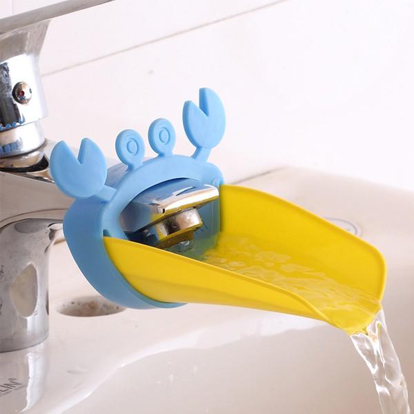 Cute Bathroom Sink Faucet Chute Extender Crab Children Kids Washing Hands