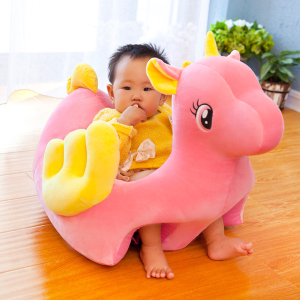 Newest Baby Kids Unicorn Shape Seat Infant Plush Sofa Children Practice Chair Boys Girls Plush Toys Interior Walk Seats Nursery Home Decor