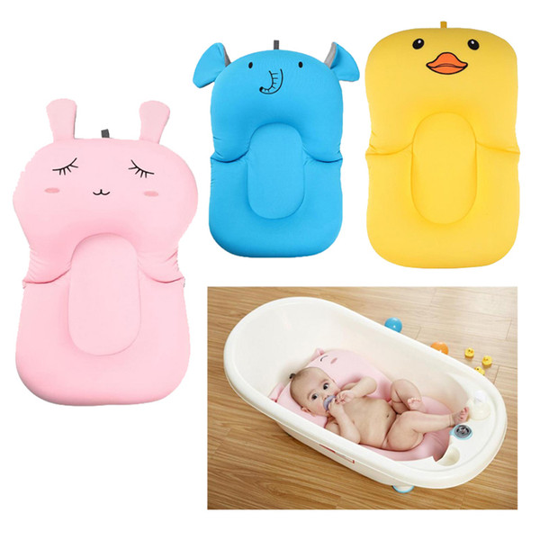 Foldable Baby Bath Mat Cushion Cartoon Rabbit Elephant Design Bath Tub Pad Soft Infant Showing Bathing Bathtub Non-Slip Mat 12 Designs