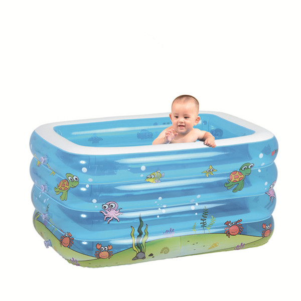 2019 new rectangular baby swimming pool folding inflatable baby shower bucket thickened tub