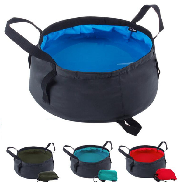 Portable Folding Washbasin Outdoor Travel use Water Bag Pot Water bucket For Camping Hiking Bath Supplies 4colors 20pcs