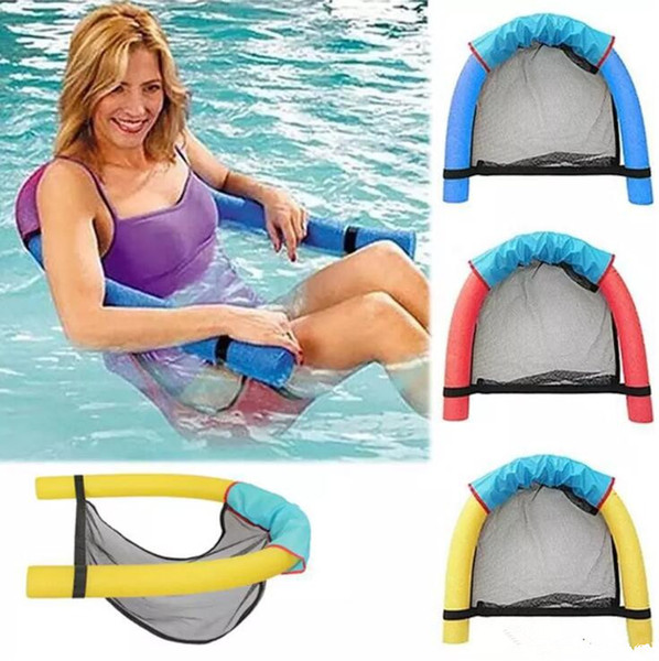 Kids Swimming Floating Chair Portable Pool Noodle Chair 6.5*150cm Mesh Pool Float Chairs Seat Bed Water Bed Supplies