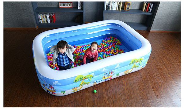 Summer Cooling Three-ring Rectangular Children's Inflatable Pool Baby Swimming Fitness