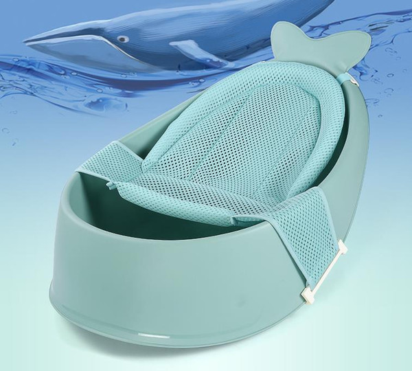 2019 new baby baby bath tub Baby can sit and lay with a net bag when taking a bath