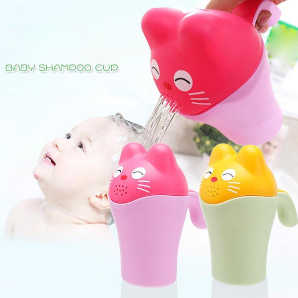 Baby Cartoon Bear Bathing Cup Newborn Kid Shower Shampoo Cup Bailer Baby Shower Water Spoon Bath Wash