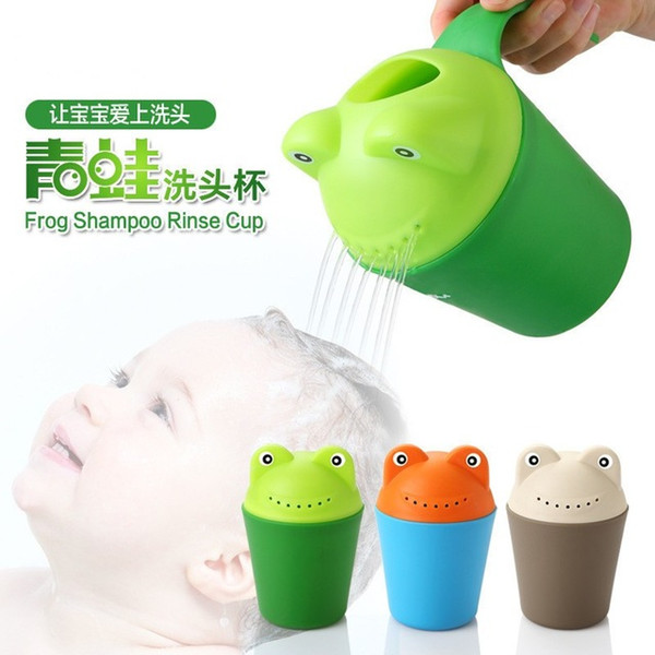 3 Colors Cute Cartoon Frog PP Kids Children Shower Spoon Baby Tubs Bath Wash Cup Shampoo Cup Splashing Cup for Washing Head