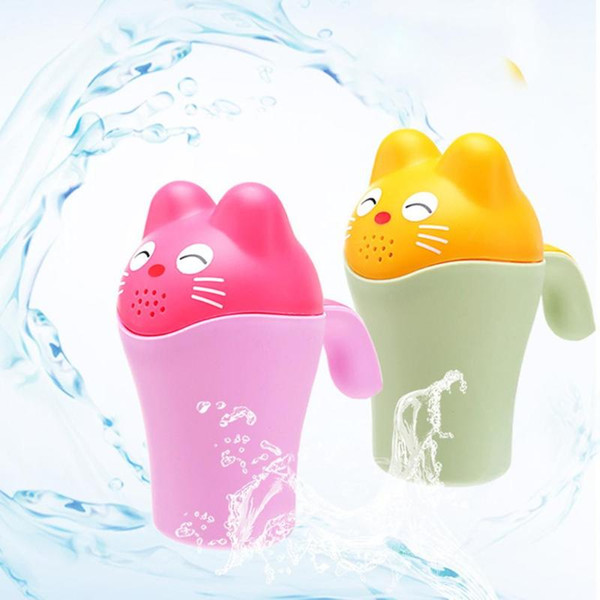 Cartoon Cat Bathing Shower Cup Newborn Baby Shampoo Bailer Water Ladle Cute Practical Water Ladle Bathing Cup for Baby Care