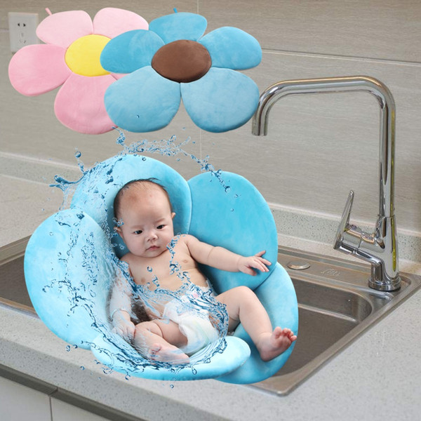 80cm for Baby Blooming Bath Flower Bath tub Newborn Foldable Five Petal Flower Shower Cushion mat Baby Security Petal Seat Pad