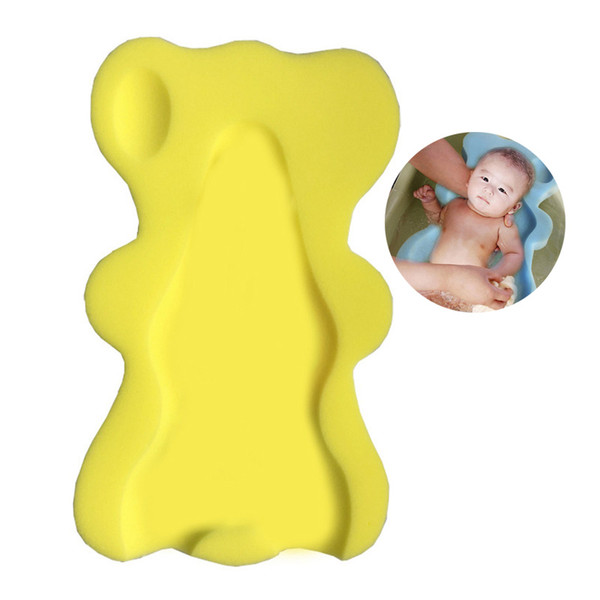 Infant Support Cushion Bathing Pad Tubs Newborn Baby Anti-slip Sponge Bathtubs Safety Baby Shower Bath Mat with Bath Brushes