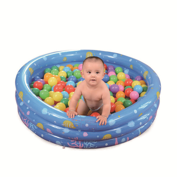 Baby Folding Pool Inflatable Swimming Pool Kiddie Swimming Bathtubs Inflated Tubs 3 Ring Circles