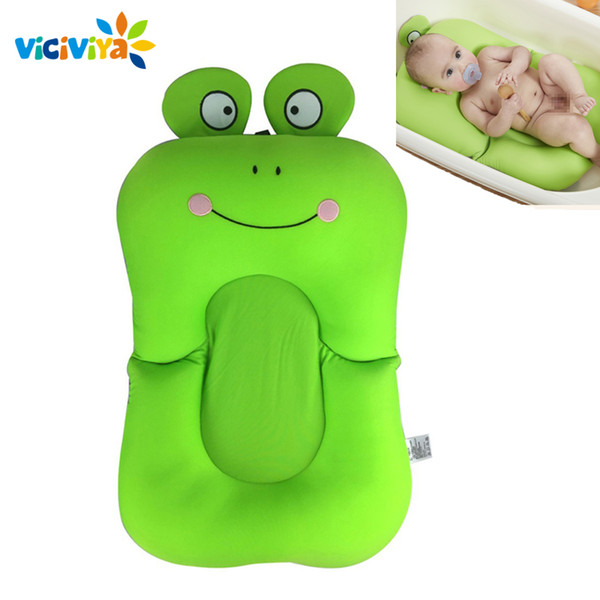 Baby Bath tub Mat Frog Infant Bathing Foldable Folding Bath Seat Pad Chair Newborn Blooming for 0-6 Month