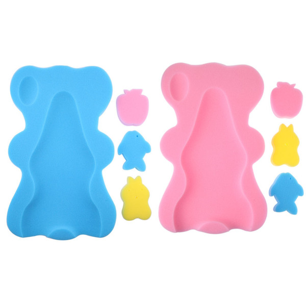 Baby Infant Soft Bath Sponge Seat Cute Anti-Slip Foam pad Mat Body Support Safety kids Cushion Sponge bathroom products