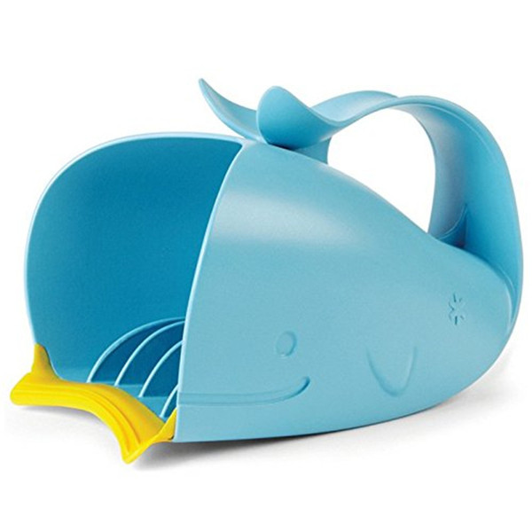 Whale Shape Baby Bath Caps Cartoon Cup Bath Tear-Free Waterfall Rinser Kids Shampoo Cup Children Shower Spoons Washing Hair Blue