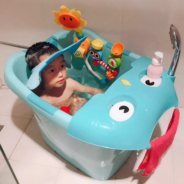 Newborn Baby Kids Shower Folding Travel Seat Safety Bathing Bucket Bathtub Foldable Plastic Baby Bath Tub Bloom For Bathing