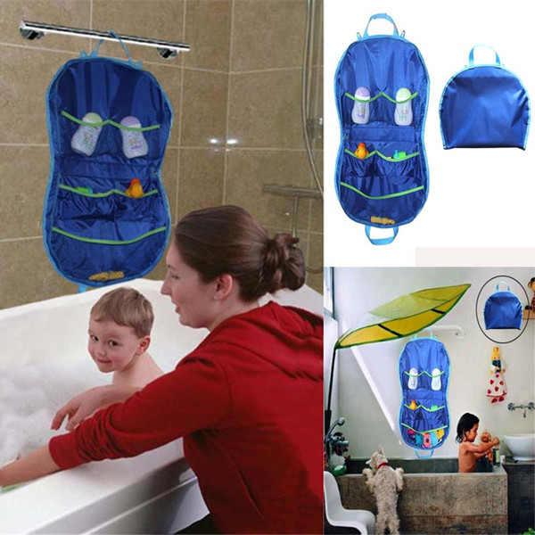 Kids Baby Bath Toilet Bag Toys Storage Folding Hanging Oxford Children Bathroom Shower Toy Feeding Bottle Organiser Bag LA878123