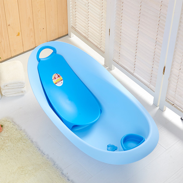 Large Baby Bath Tubs Plastic Bathtub Environmental Water Scoop Style Comfort Baby Bath Tub With Lying Plate Rack Plus Size