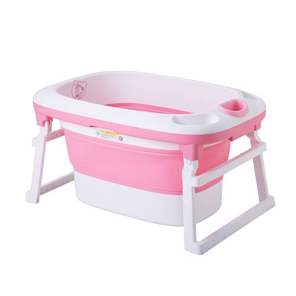 Baby Folding Bath Tub Baby Swim Tubs Portable Folding Children Bathtub Bath Bucket Swimming Pool Toddler Foldable Travel