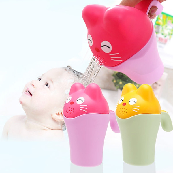 YAS Baby Shower Spoon Animal Bathing Shampoo Wash Water Cup Cute Cat Washing Tools Bailer Baby Bath Shower Wash Cups