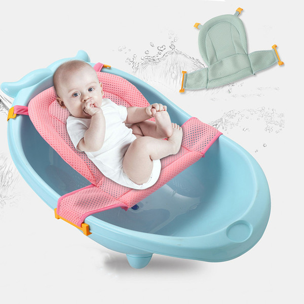 ideacherry Infant Adjustable Tub Non-slip T-shaped Shower Tuck Net Baby Bath Mesh for Baby Care New Arrival Safety Seat Support