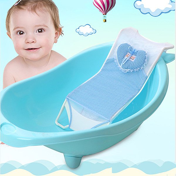 Baby Bath Tub Seat Net Baby Bathbub Bed Infant Bathing Tubs Mesh Shelf Safety Support Anti-slip Multifunctional Shower Beds