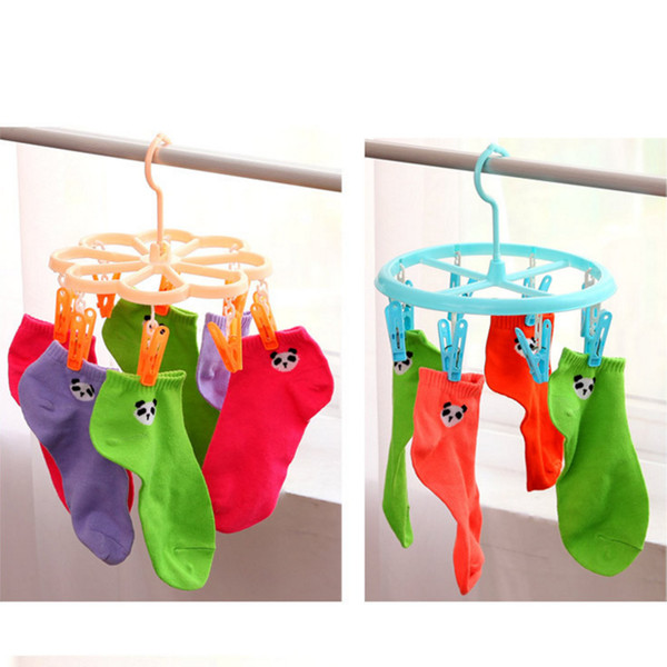 Multi clamp clothes drying hanger 8 clips, clothes, pants, socks, socks hangers, circle /plum blossom shape optional