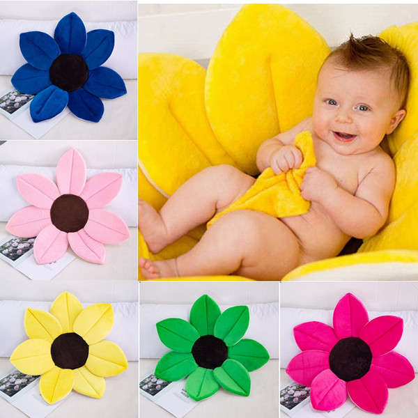 Newborn Baby Flower Bath Mats Foldable Baby Blooming Non-Slip Pad Sunflower Cushion Bath Mat for Baby HHA1065