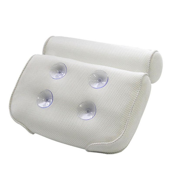 3d Mesh Bathroom Bathtub Non-slip Cushioned Tub Spa Pillow Backrest Headrest With Suction Cups Neck Bath Cushion Q190531