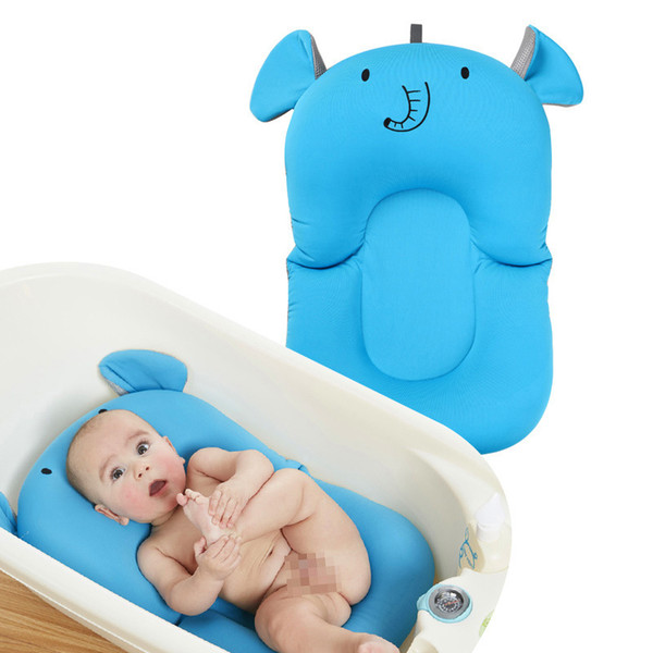 Newborn baby Shower Portable Air Cushion Bed Infant toddler Bath Pad Non-Slip Bathtub Mat cartoon animal Safety Bath Seat Support C1600