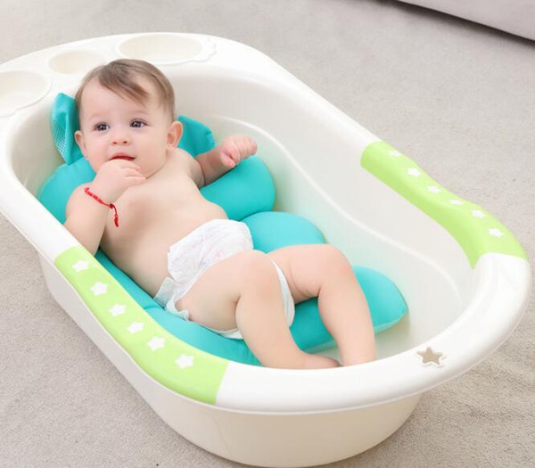 8 style 37X57CM Baby bath mat baby shower rack newborn supplies tub non-slip mat pocket baby bath net