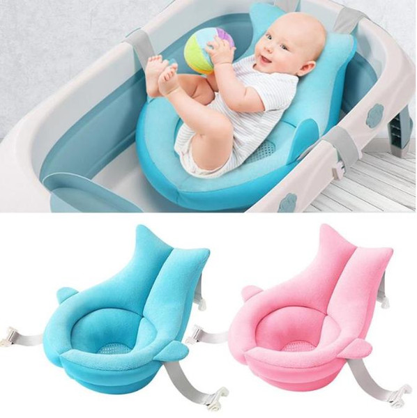 Cartoon Portable Baby Shower Bath Tub Pad Non-Slip Bathtub Mat Newborn Safety Security Bath Support Cushion Foldable Soft