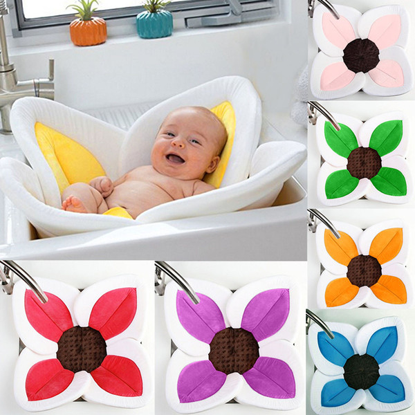 Baby Bathtub Newborn Foldable Flower Blooming Bath Tub Baby Anti-slip Blooming Sink Bath For Toddler Bath Sunflower Cushion Mats