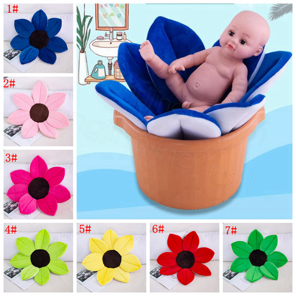 Bath Mats Foldable Sunflower Newborn Safety Baby Flower Non-Slip Pad Seat Bathtub Chair Home Decoration Cushion Kids Plush Toy FFA3681