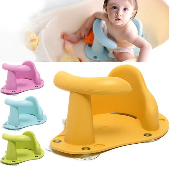 Tub Seat Baby Bathtub Pad Mat Chair Safety Security Anti Slip Baby Care Children Bathing Seat Washing Toys Four Color 37.5cm