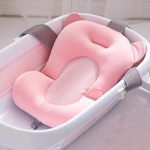 Cartoon Portable Baby Shower Bath Tub Pad Non-Slip Bathtub Mat Newborn Safety Security Bath Support Cushion Foldable Soft Pillow